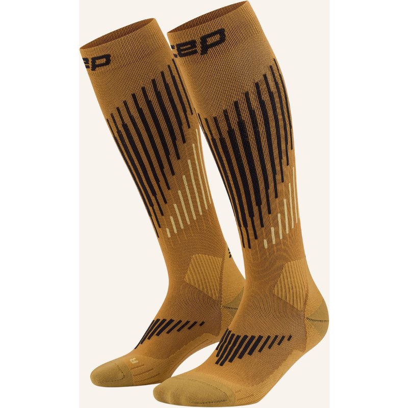Cep Laufsocken Knee High Touring Skiing Mit Kompression braun