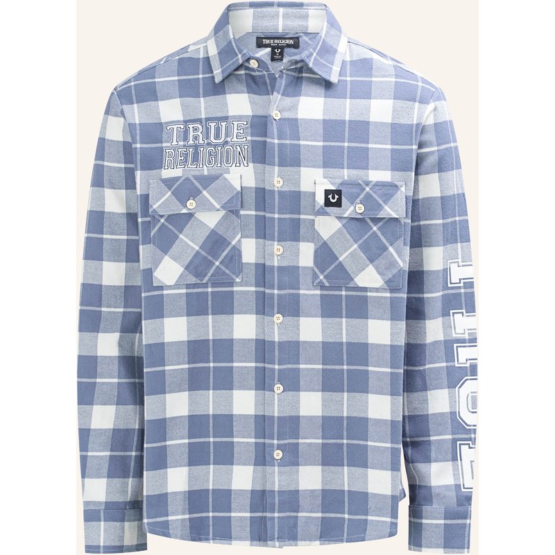 True Religion Flannell Hemd blau