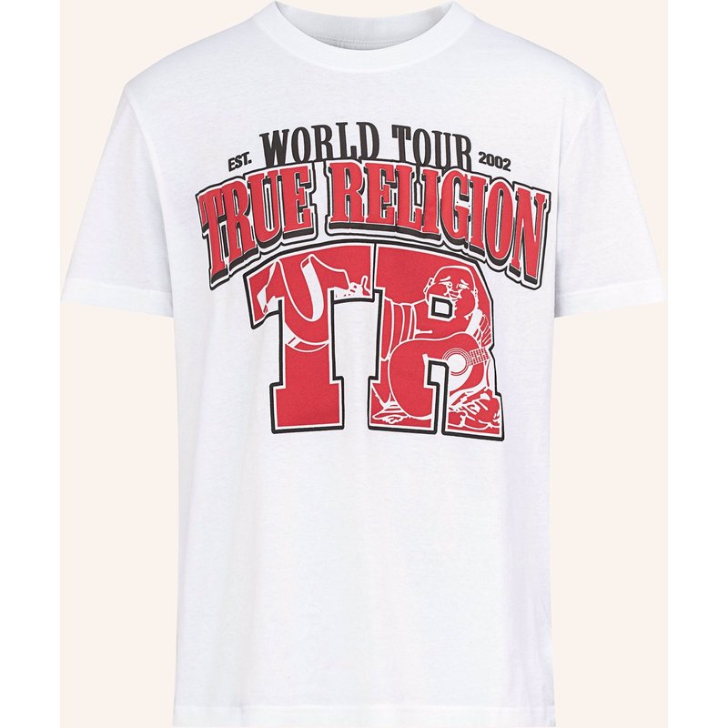 True Religion T-Shirt Arch Logo weiss