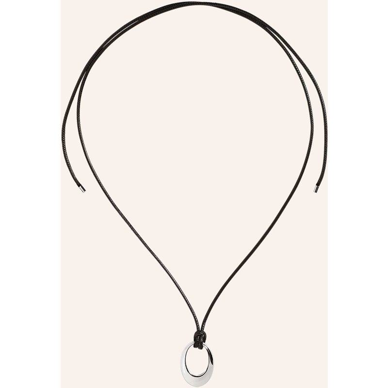 Pompidou Halskette Oval Pebbles Cord Necklace By Glambou silber