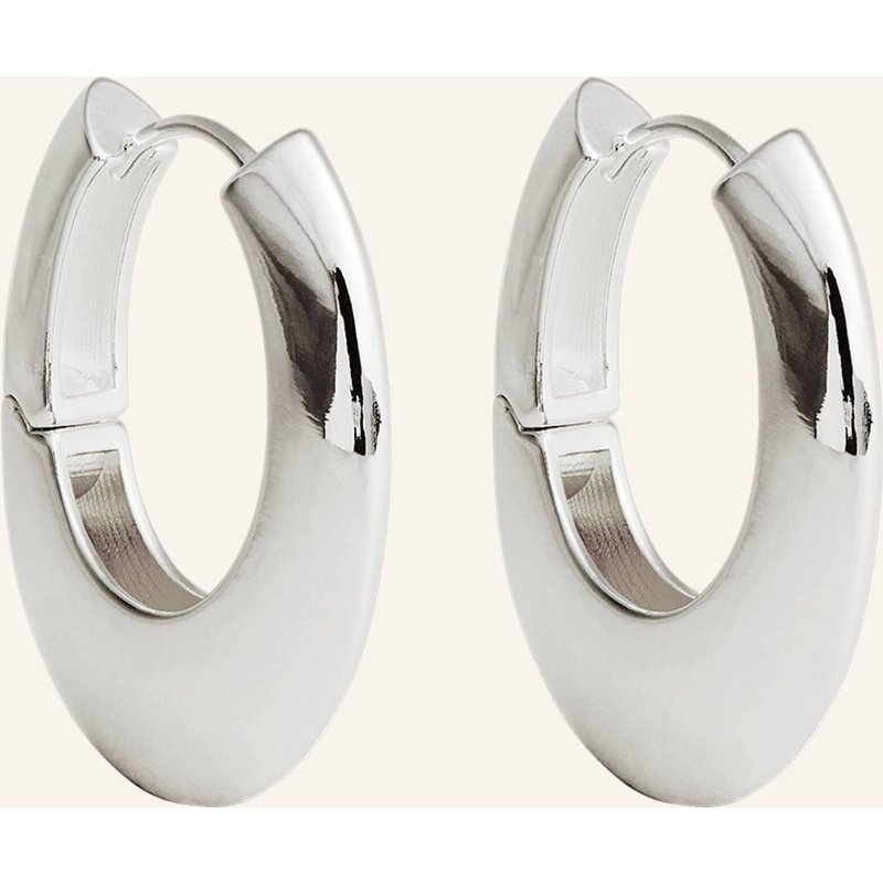 Pompidou Creolen Maxi Pebbles Hoops By Glambou silber