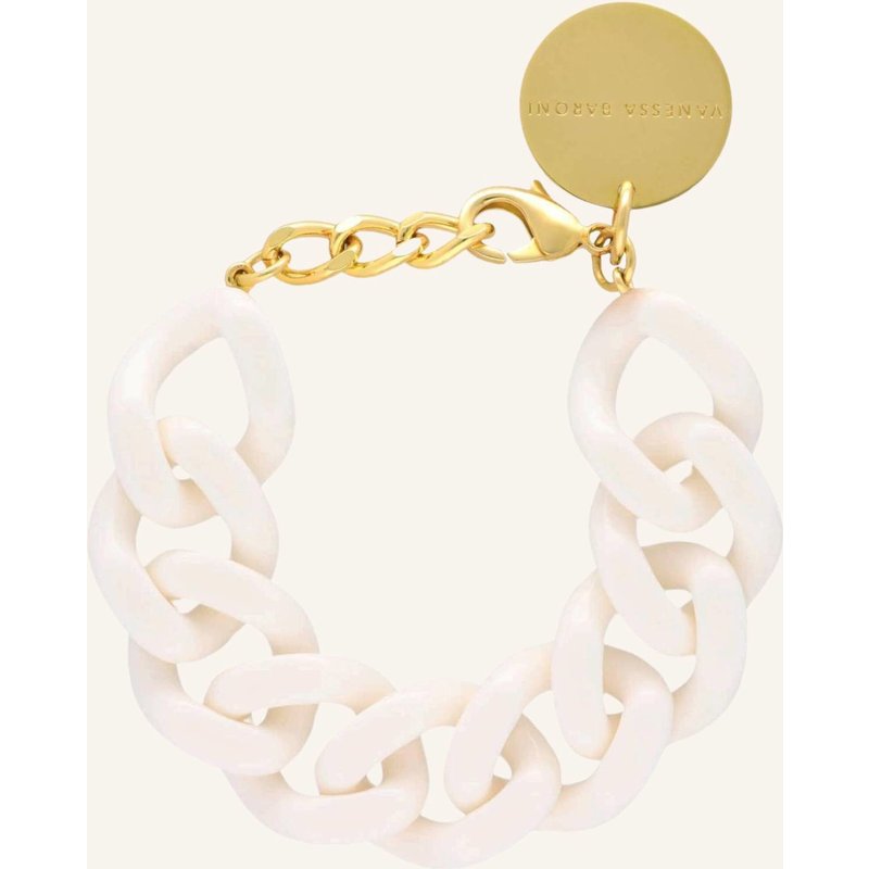 Vanessa Baroni Armband Flat Chain Bracelet Off-White By Glambou gold