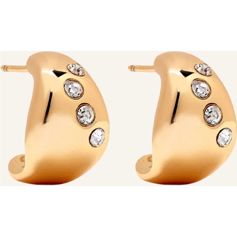 Yoj Ohrstecker Remeni Crystal Chubby Hoop Earrings By Glambou gold