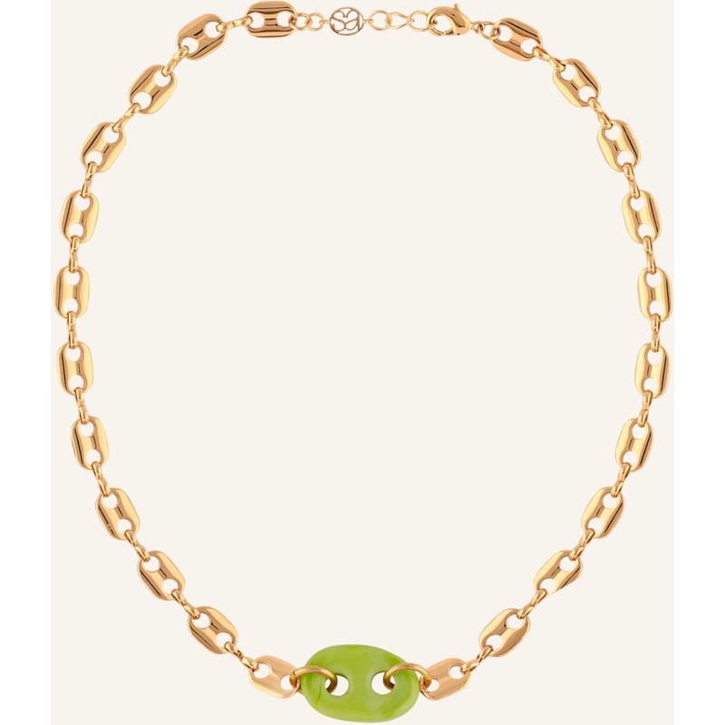 Sandralexandra Ketten Mariner Glass Link Pistacchio Green By Glambou gold