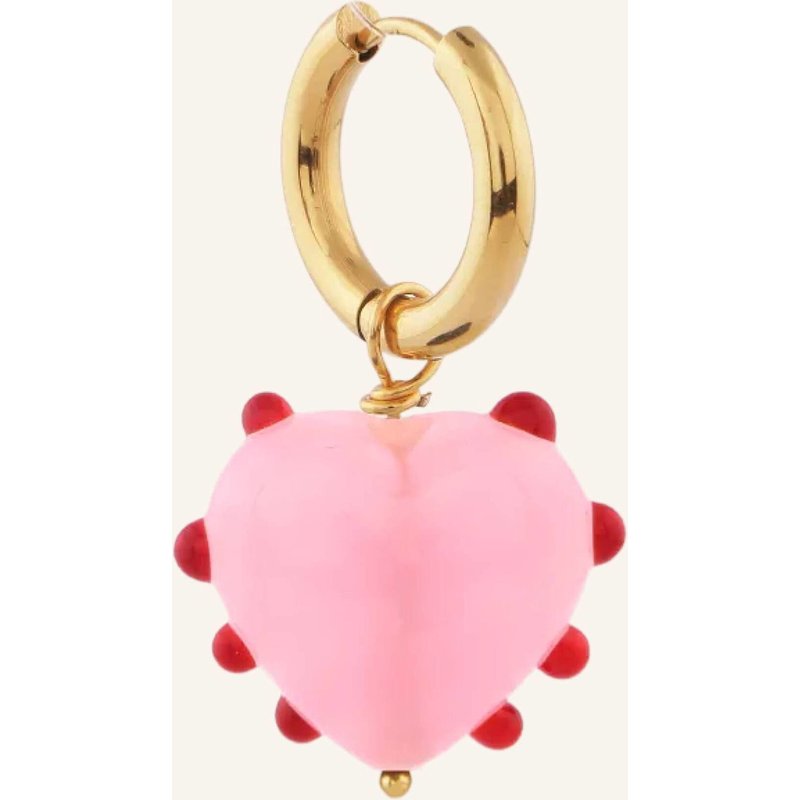 Sandralexandra Creolen Milagros Heart Single Pink By Glambou gold