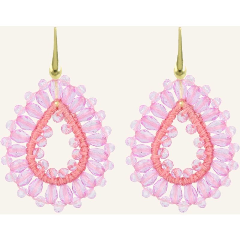 Lott.Gioielli Ohrhänger Robin Drop Crystal Small Bubble Pink By Glambou gold