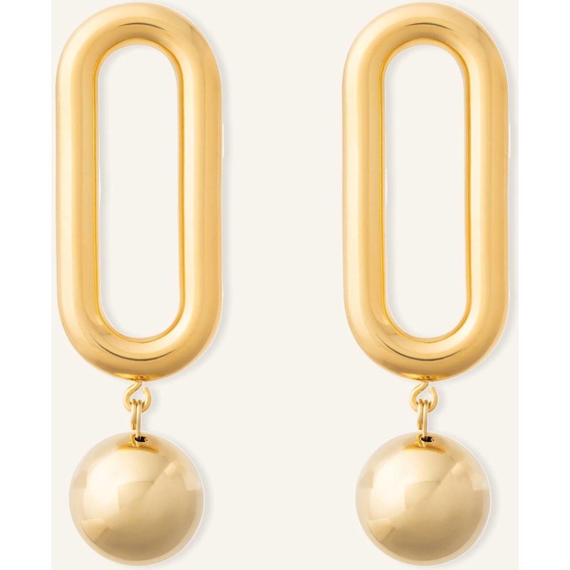 Vanessa Baroni Ohrhänger Bold Link Bead Earring Gold By Glambou gold