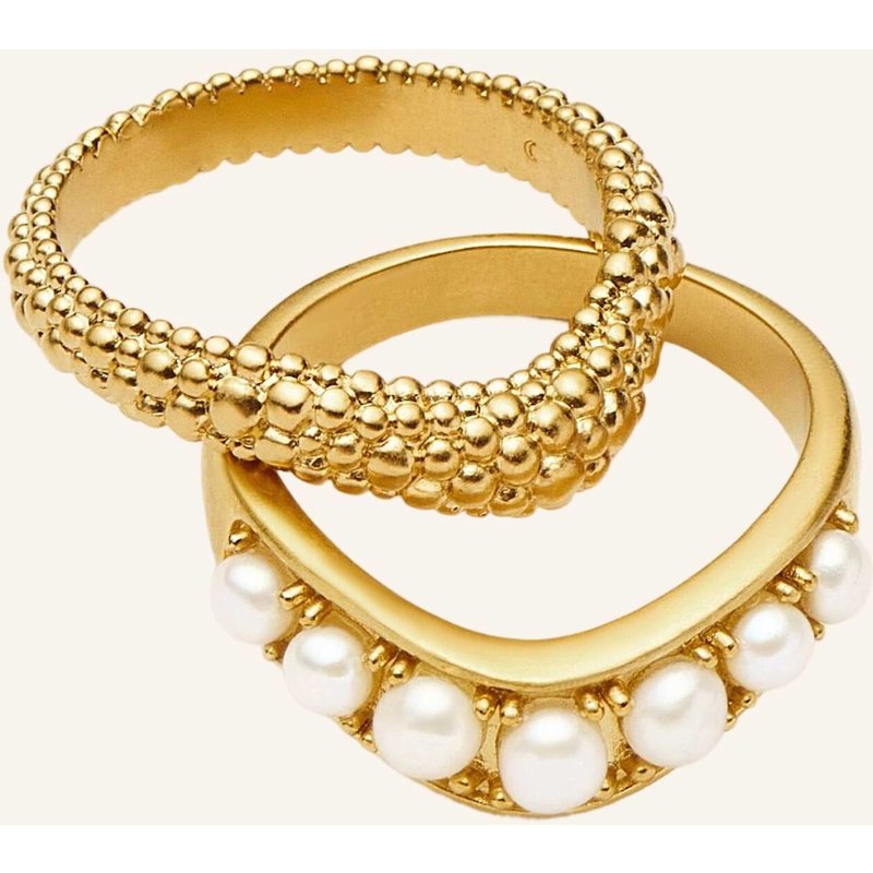 Missoma Ringe Pearl Baya Stacking Ring Set By Glambou gold