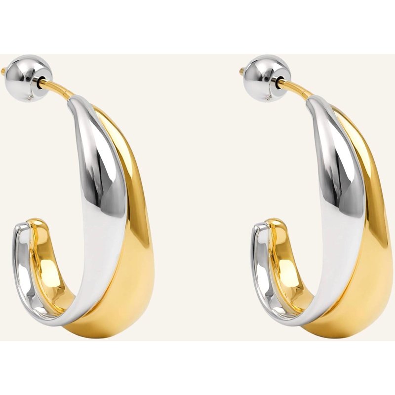 Pompidou Ohrringe Chubby Duo Two Tone Hoops By Glambou gold
