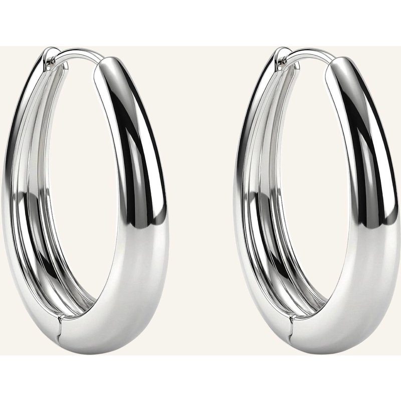 Pompidou Creolen Divine Oval Hoops By Glambou silber