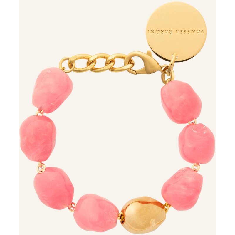 Vanessa Baroni Armbänder Organic Pearl Bracelet With Gold Watermelon Marble By Glambou gold