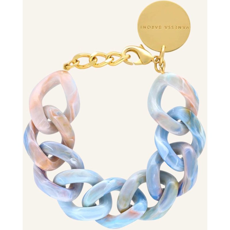 Vanessa Baroni Armbänder Flat Chain Bracelet Sea Wave By Glambou gold