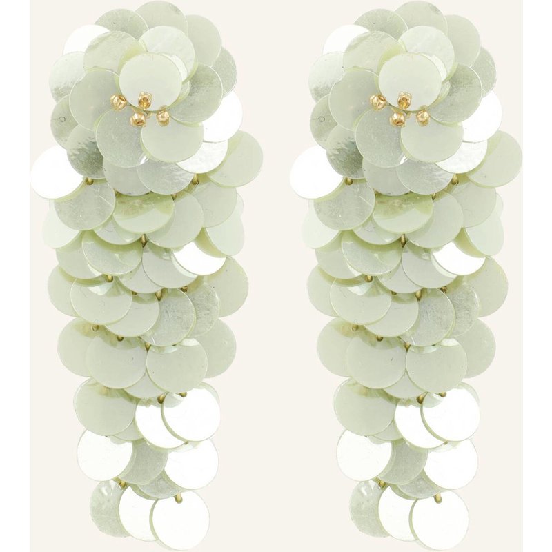Lott.Gioielli Ohrhänger Linde Ce Sq Sequin Waterfall L Pistache Mint By Glambou gold