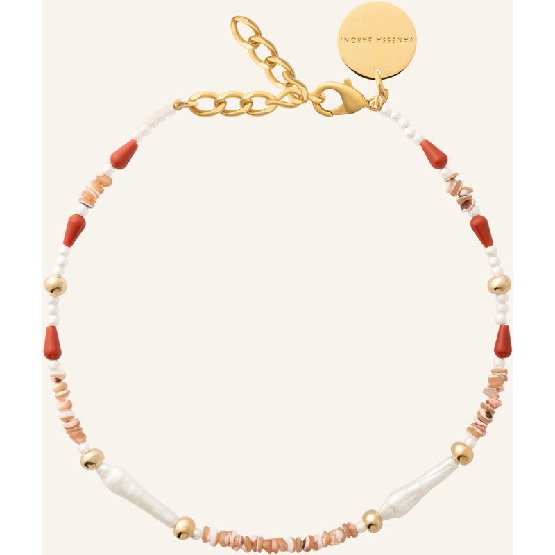 Vanessa Baroni Halsketten Shore Necklace Red By Glambou gold