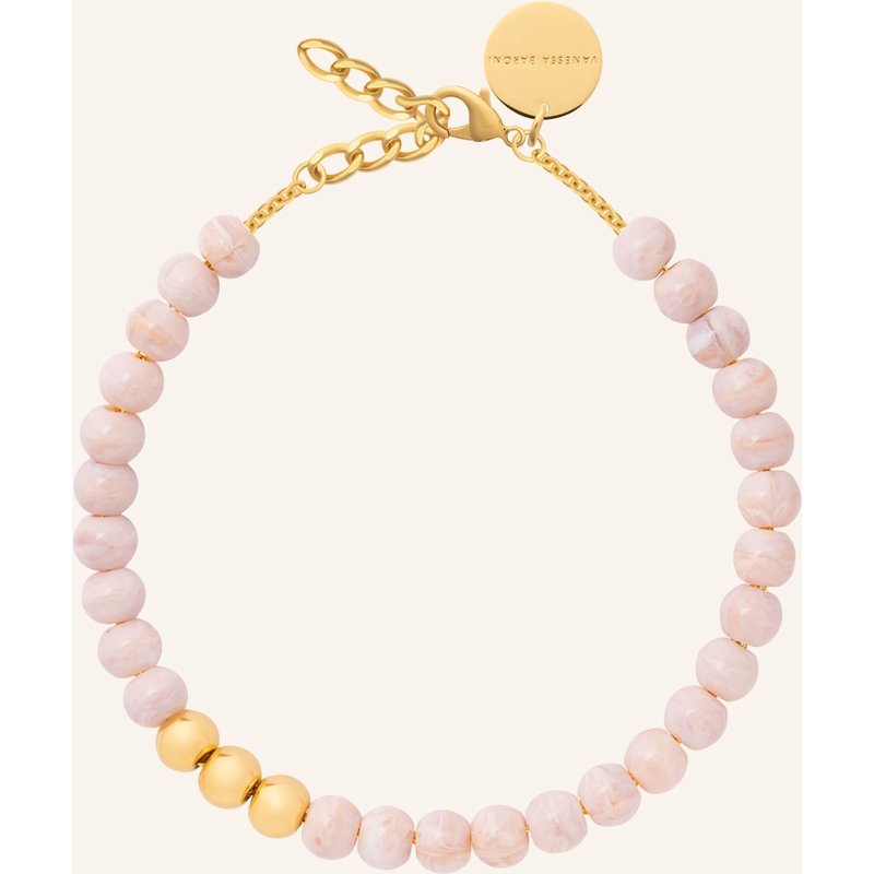 Vanessa Baroni Halsketten Mini Beads Gold Ivory Rose Marble By Glambou gold
