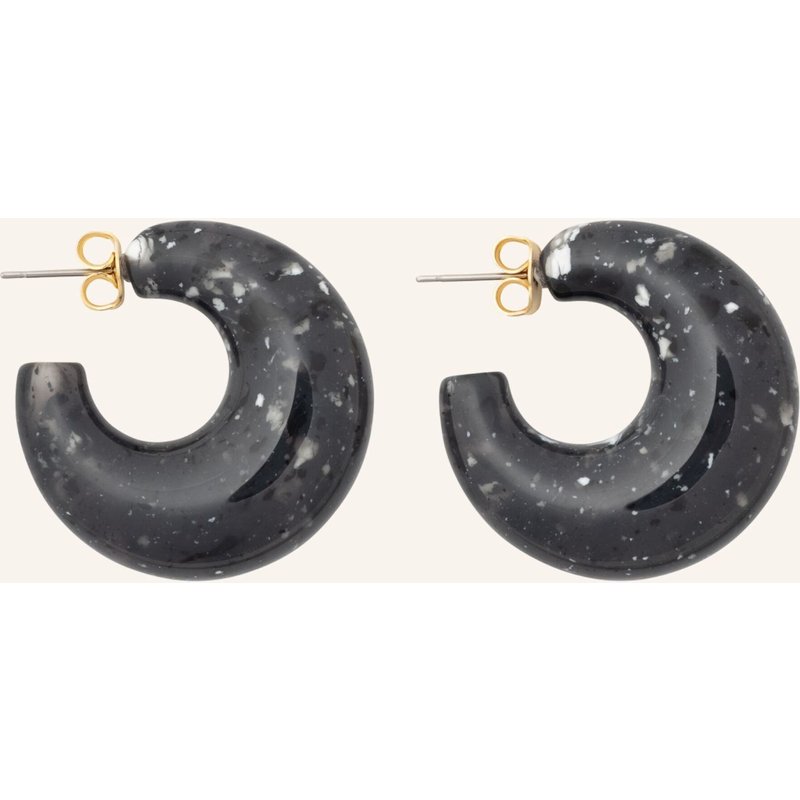 Vanessa Baroni Creolen Moon Black Marble By Glambou gold