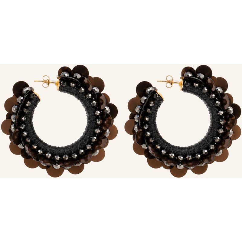 Lott.Gioielli Creolen Velina Ce Sq Sequins M Brown By Glambou gold