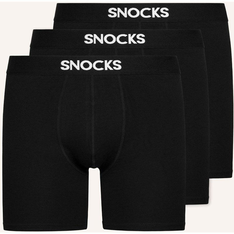 Snocks Lange Premium Boxershorts schwarz