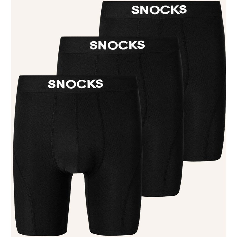 Snocks Lange Sport Boxershorts schwarz