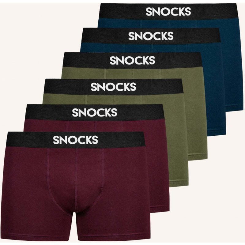 Snocks 6er-Pack Boxershorts rot