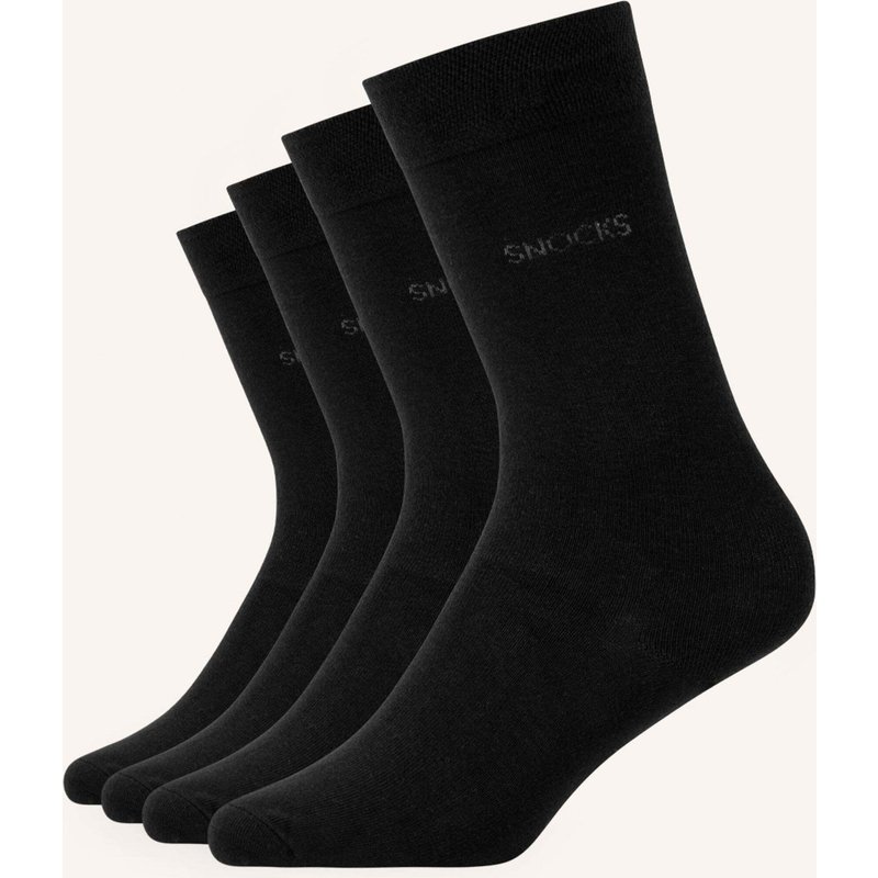 Snocks 4er-Pack Socken schwarz