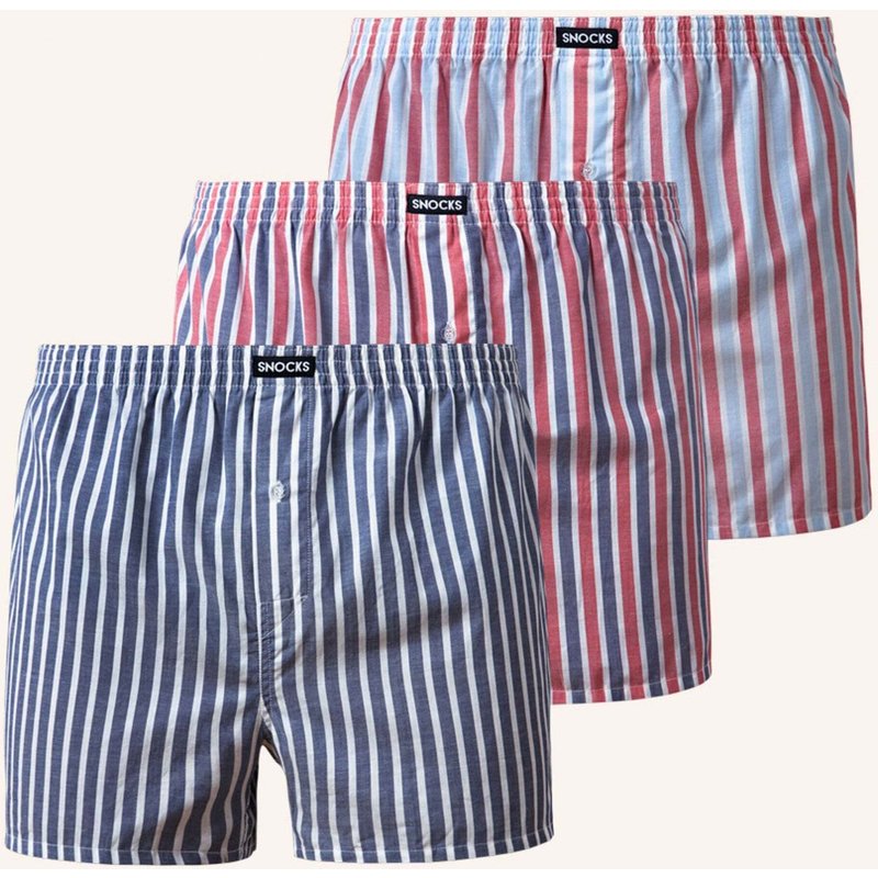 Snocks 3er-Pack American Boxershorts blau