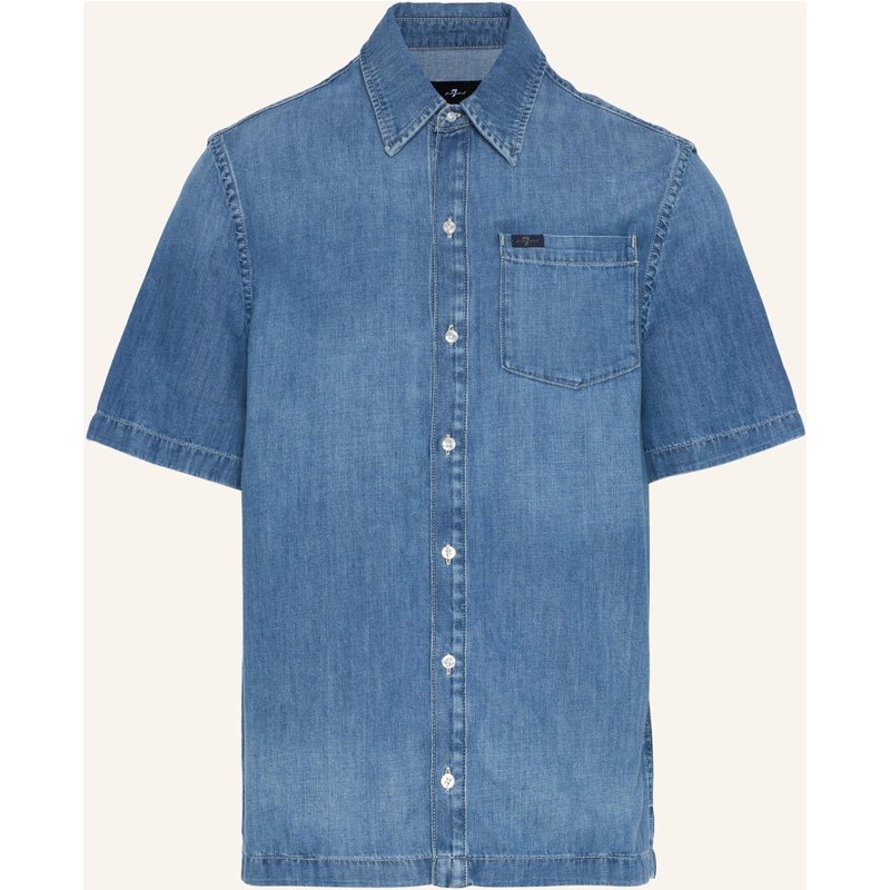 7 For All Mankind S/S Regular Shirt blau