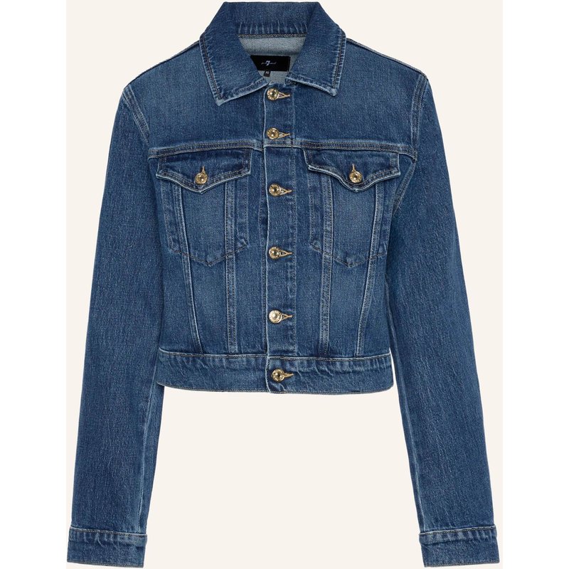 7 For All Mankind Denim Darts Shrunken Jacket blau