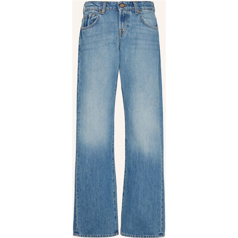 7 For All Mankind Jeans Low Straight Straight Fit blau