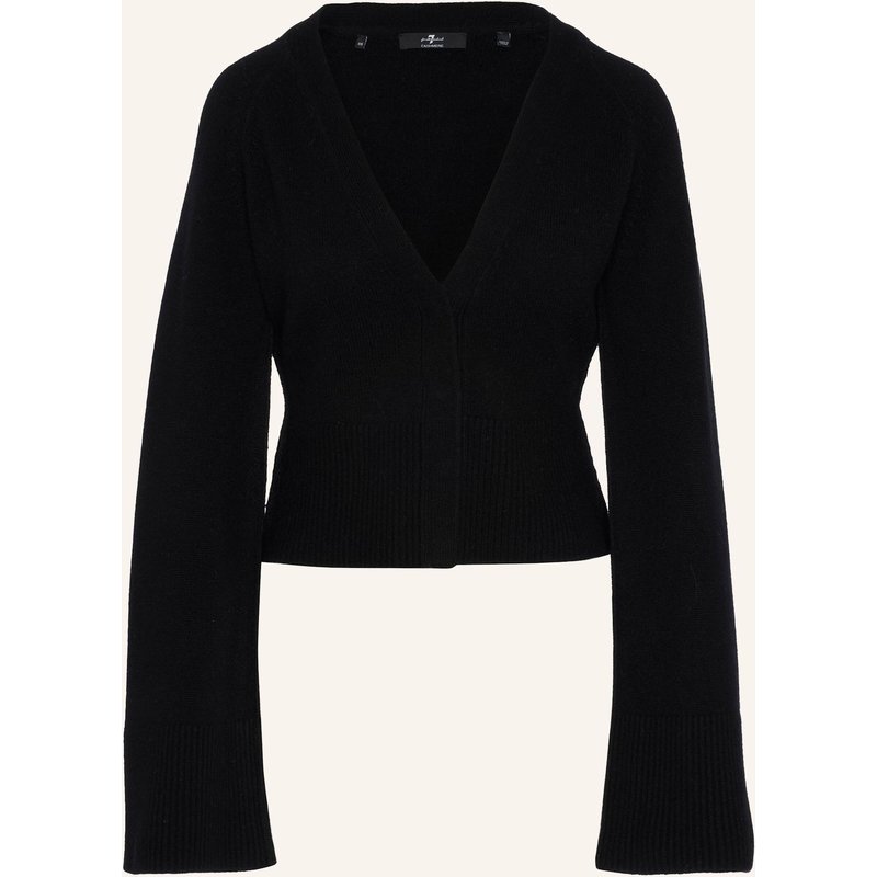 7 For All Mankind Knitted Large Rib Cardigan schwarz