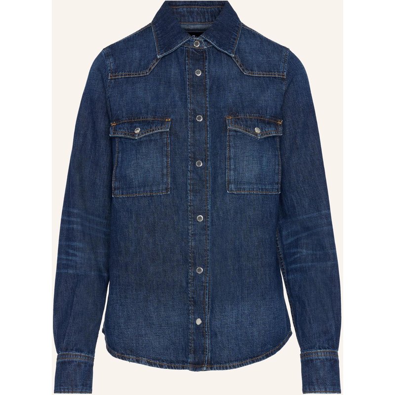 7 For All Mankind Denim Western Shirt Shirt Fit blau