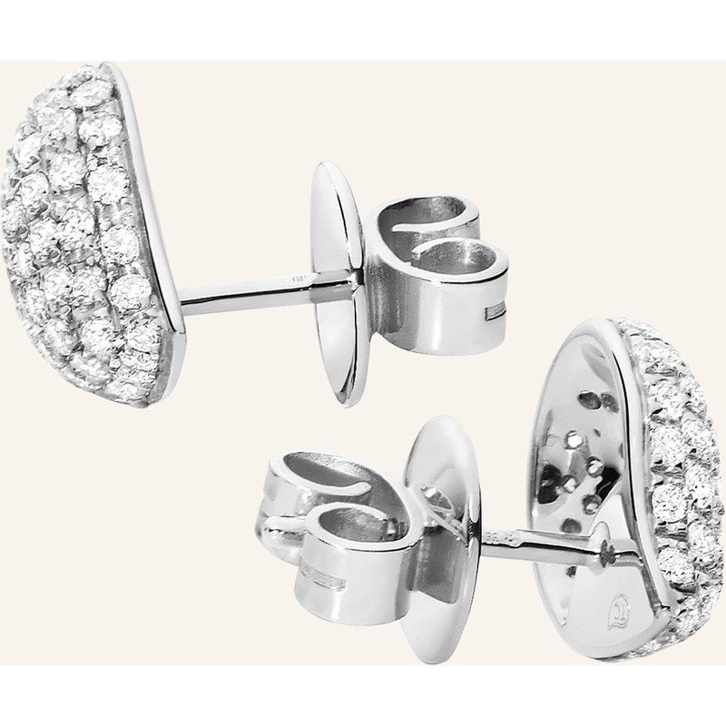 Tamara Comolli Ohrstecker Ohrstecker Signature Stud Small Diamond Pavé Mit Diamant Pavé 18k Weißgold silber