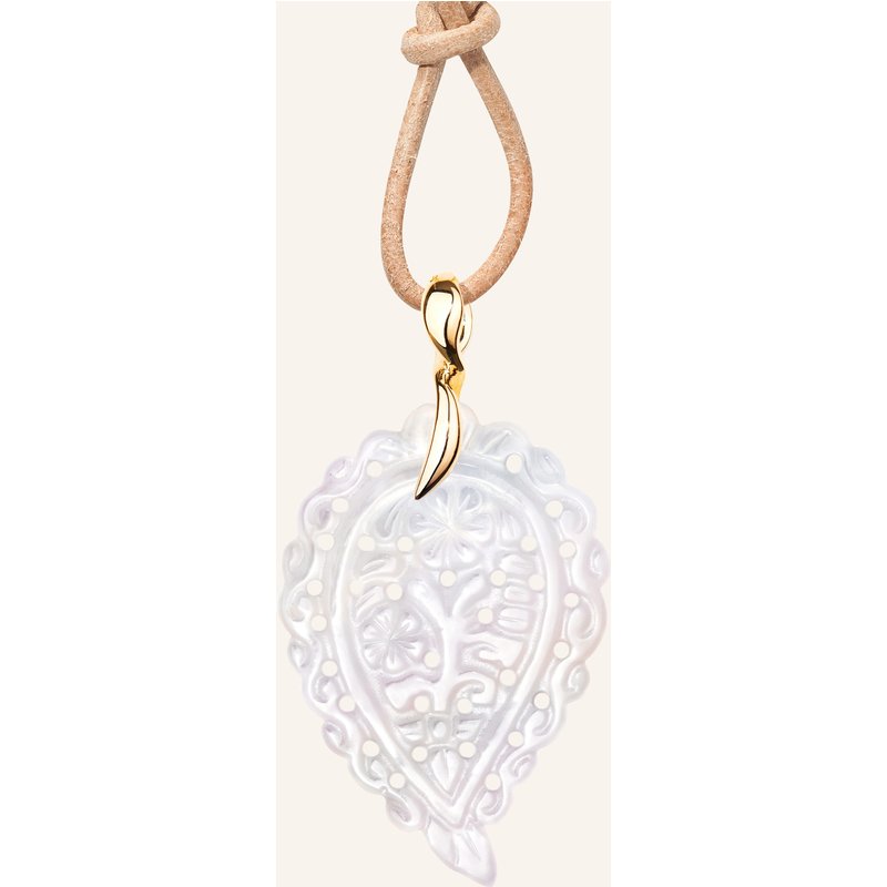 Tamara Comolli Anhänger Pendant India Medium Mother Of Pearl White Aus 18 Karat Gelbgold Und Perlmutt gold