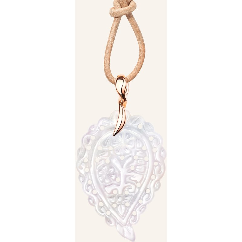 Tamara Comolli Anhänger Pendant India Medium Mother Of Pearl White Aus 18 Karat Weißgold Und Perlmutt rosegold