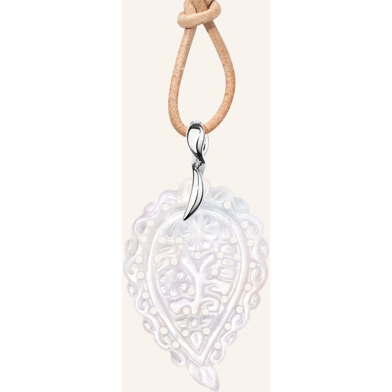 Tamara Comolli Anhänger Pendant India Medium Mother Of Pearl White Aus 18 Karat Weißgold Und Perlmutt silber