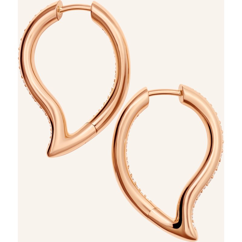 Tamara Comolli Ohrhänger Ohrhänger Signature Hoop Twisted Drop Mit Diamond Pavé 18k Roségold rosegold