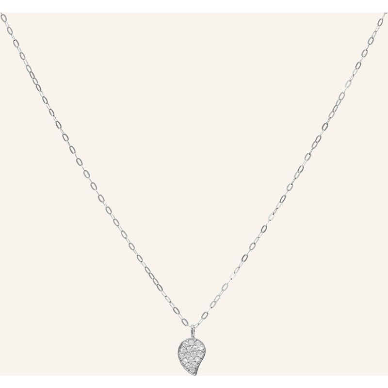 Tamara Comolli Halskette Chain Sparkle Drop Diamond Pavé, 1,0 Mm, 45 Cm Aus 18 Karat Weißgold Mit Diamant Pavé silber