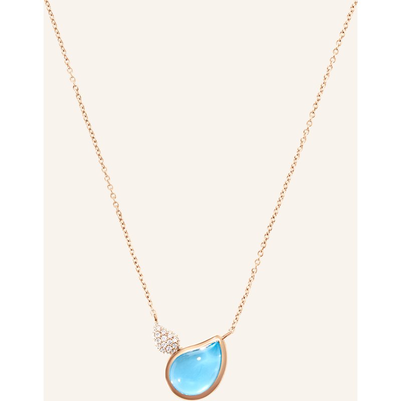 Tamara Comolli Halskette Necklace Signature 2 Drops Swiss Topaz / Diamond Pavé 18k Roségold rosegold