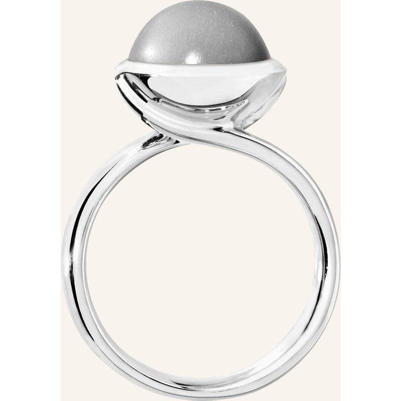 Tamara Comolli Ring Ring Bouton Large Moonstone Grey Aus 18k Weißgold Mit Grauer Mondstein silber