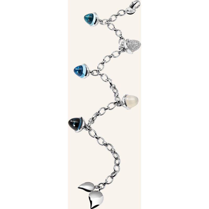 Tamara Comolli Armband Bracelet Mikado Flamenco Charm 'Ocean' With Diamond Pavé Ocean Mit Diamond Pavé silber