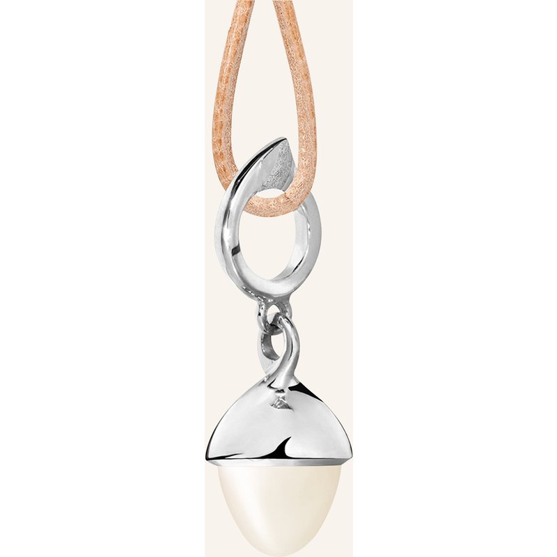 Tamara Comolli Anhänger Pendant Mikado Flamenco Moonstone Sand/White Aus 18 Karat Weißgold Mit Sandfarbenem Mondstein silber