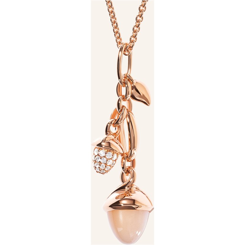Tamara Comolli Ohrhänger Ohrhänger Mikado Dangling 2 Acorns - 'Camel' With Diamond Pavé 18k Roségold rosegold