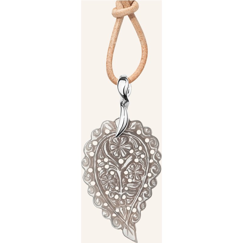 Tamara Comolli Anhänger Pendant India Medium Grey Chalcedony Aus 18 Karat Weißgold Und Grauem Chalcedon silber