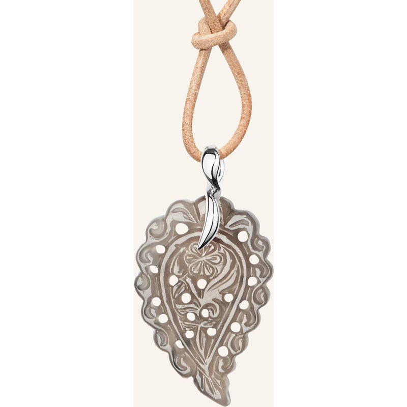 Tamara Comolli Anhänger Pendant India Small Grey Chalcedony Grauer Chalcedon 18k Weißgold silber