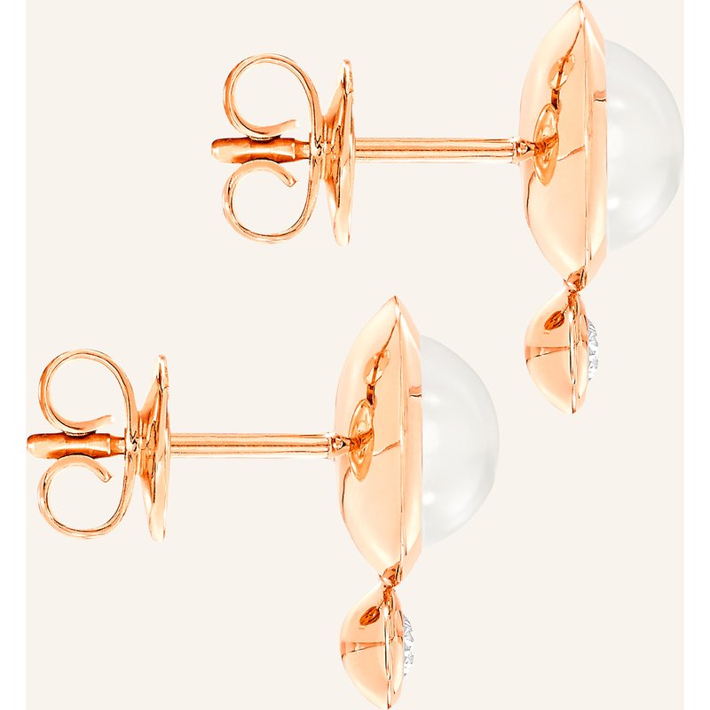 Tamara Comolli Ohrstecker Ohrstecker Bouton Moonstone Sand/White / Classic Sand Mondstein 18k Roségold rosegold