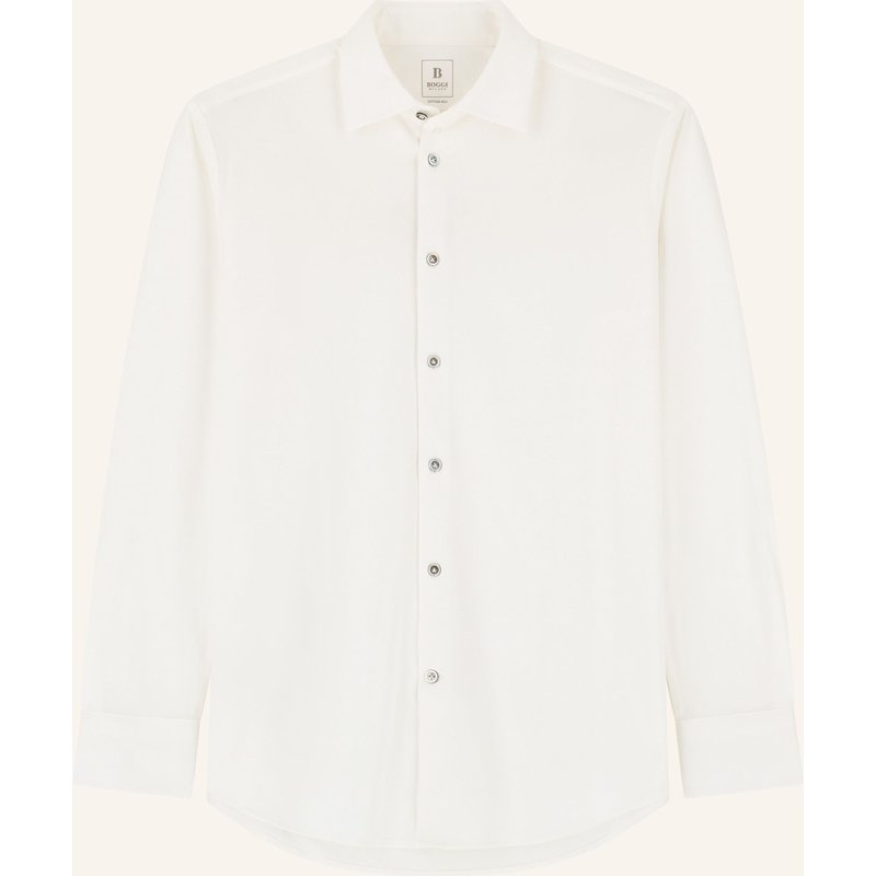 Boggi Milano Jerseyhemd Regular Fit weiss