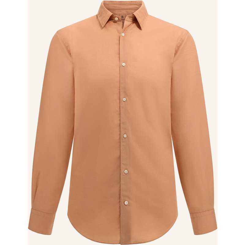 Boggi Milano Hemd Regular Fit Mit Leinen orange