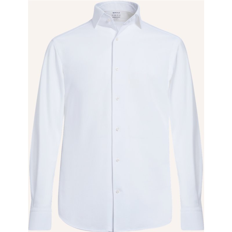 Boggi Milano Jerseyhemd Regular Fit weiss