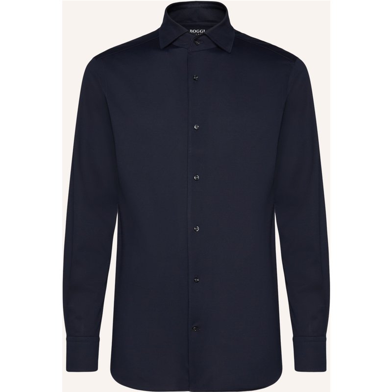 Boggi Milano Jerseyhemd Regular Fit blau