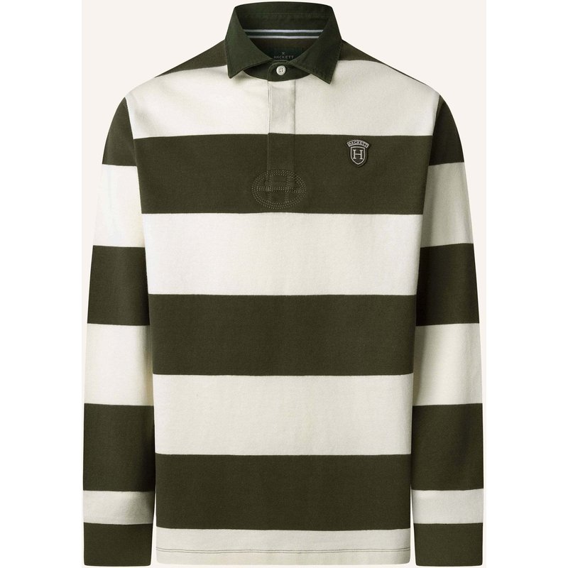 Hackett London Poloshirt Heritage Bdg Str Rby weiss